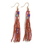 Wholesale cylinder Seed Beaded Drop Earring Tassel Dangle Detailing L
