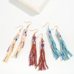 Wholesale cylinder Seed Beaded Drop Earring Tassel Dangle Detailing L