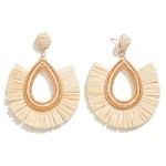 Wholesale teardrop Raffia Drop Earring Fan Detailing L