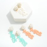 Wholesale cursive Resin Mrs Drop Earring Beaded Cluster L