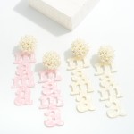 Wholesale marbled Resin mama Drop Earrings Beaded Cluster Detail L