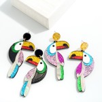 Glitter Toucan Resin Drop Earrings

- Approximately 3" L