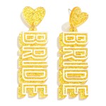 Glitter Resin 'Bride' Drop Earring With Heart

- Approximately 2.25" L