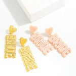 Wholesale glitter Resin Bride Drop Earring Heart L