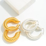 Wholesale metal Telephone Cord Drop Hoop Earrings L Hypoallergenic Titanium Post