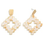 Wholesale resin Aztec Post Drop Earrings Gold Flake Detail L