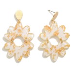 Resin Flower Drop Earring With Gold Flake Detail

- Approximately 2" L