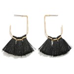 Hammered Metal Drop Earring With Tassel Detail

- Approximately 2.25" L