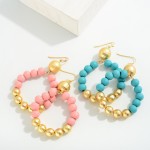 Wholesale circular Beaded Drop Earrings Disco Bead Accents L