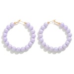 Pearlescent Pastel Beaded Drop Hoop Earrings

- Approximately 2" L