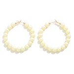 Pearlescent Pastel Beaded Drop Hoop Earrings

- Approximately 2" L