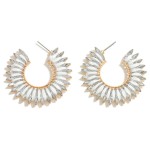 Wholesale raffia Wrapped Rhinestone Hoop Earring L