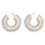 Wholesale raffia Wrapped Rhinestone Hoop Earring L