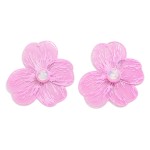 Wholesale metal Flower Drop Earrings Rhinestone Accent L