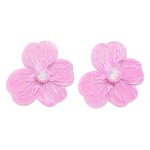 Metal Flower Drop Earrings With Rhinestone Accent

- Approximately 2" L