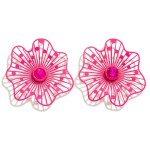 Wholesale metal Flower Stud Earrings Rhinestone Center Detail L