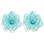 Metal Flower Stud Earrings With Rhinestone Center Detail

- Approximately 1.75" L