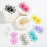 Wholesale metal Flower Stud Earrings Rhinestone Center Detail L