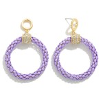 Circular Mesh Chain Link Drop Earring With Rhinestone Details

- Approximately 2.25" L