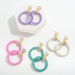 Wholesale circular Mesh Chain Link Drop Earring Rhinestone Details L