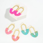 Wholesale linked Metal Resin Foil Arches Drop Earrings L