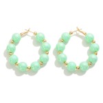Wholesale beaded Pastel Pearlescent Drop Hoop Earrings L