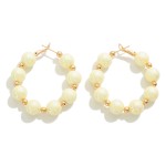 Wholesale beaded Pastel Pearlescent Drop Hoop Earrings L