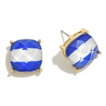 Wholesale game Day Faceted Stud Earrings W