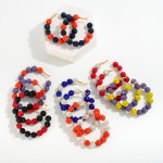 Wholesale pave Beaded Hoop Earrings D