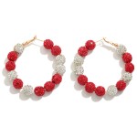 Wholesale pave Beaded Hoop Earrings D