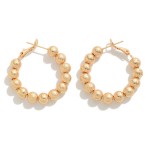 Wholesale textured Metal Beaded Hoop Earrings D