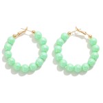 Wholesale pearlescent Beaded Drop Hoop Earrings L