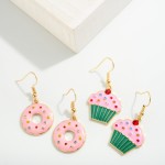 Wholesale enamel Cupcake Drop Earrings Rhinestone Sprinkle Accents L