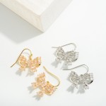 Wholesale cubic Zirconia Bow Drop Earrings L