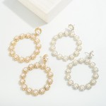 Statement Rhinestone and Pearl Hoop Drop Earrings

- Approximately 3" L