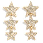 Wholesale linked Rhinestone Stars Drop Earrings L