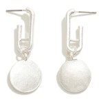 Metal Drop Chain Link Drop Earring With Circle Tassel 

- Approximately 1.5" L