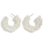 Wholesale chunky Metal Drop Hoop Wood Finish L