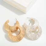 Wholesale textured Metal Curl Hoop Earrings Hypoallergenic Titanium Posts D Hypo