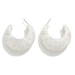Wholesale textured Metal Curl Hoop Earrings Hypoallergenic Titanium Posts D Hypo