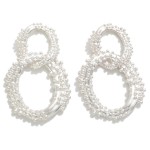 Wholesale linked Textured Metal Hoop Drop Earrings Hypoallergenic Titanium Posts