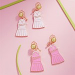 Wholesale enamel Tennis Skirt Drop Earrings Tennis Ball Racket Posts L