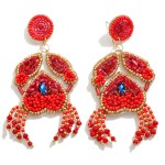 Seed Bead Crab Drop Earrings

- Approximately 3" L