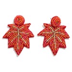 Wholesale seed Beaded Fall Leaf Drop Earring L