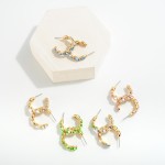 Wholesale glass Crystal Hoop Earrings D