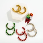 Wholesale holiday Tinsel Wrapped Hoop Earrings L