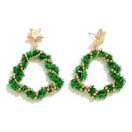 Wholesale tinsel Wrapped Christmas Tree Drop Earring L