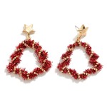 Wholesale tinsel Wrapped Christmas Tree Drop Earring L