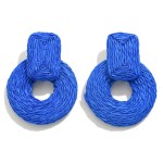 Wholesale raffia Wrapped Circular Drop Earring L