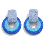 Wholesale raffia Wrapped Circular Drop Earring L